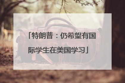 特朗普：仍希望有国际学生在美国学习